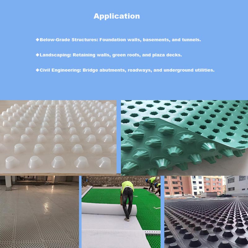 HDPE (PP) приложение дренажной платы.